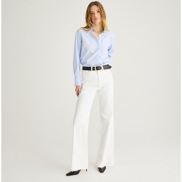 J.Crew Tall Full Length Slim Wide Leg Jean White Relaxed High Rise US 31 T NWT - Picture 1 of 14